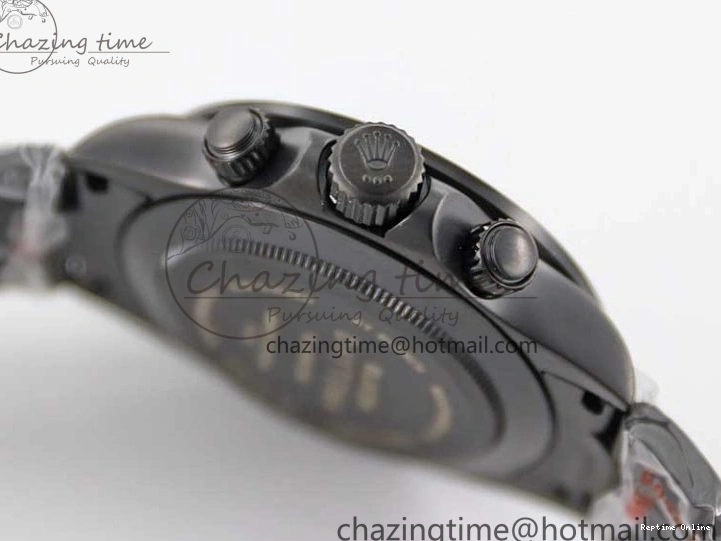 0223 Daytona All Black PVD TWF Best Edition Purple Diamonds Bezel Black Dial on PVD Bracelet SA Lightweight 2446